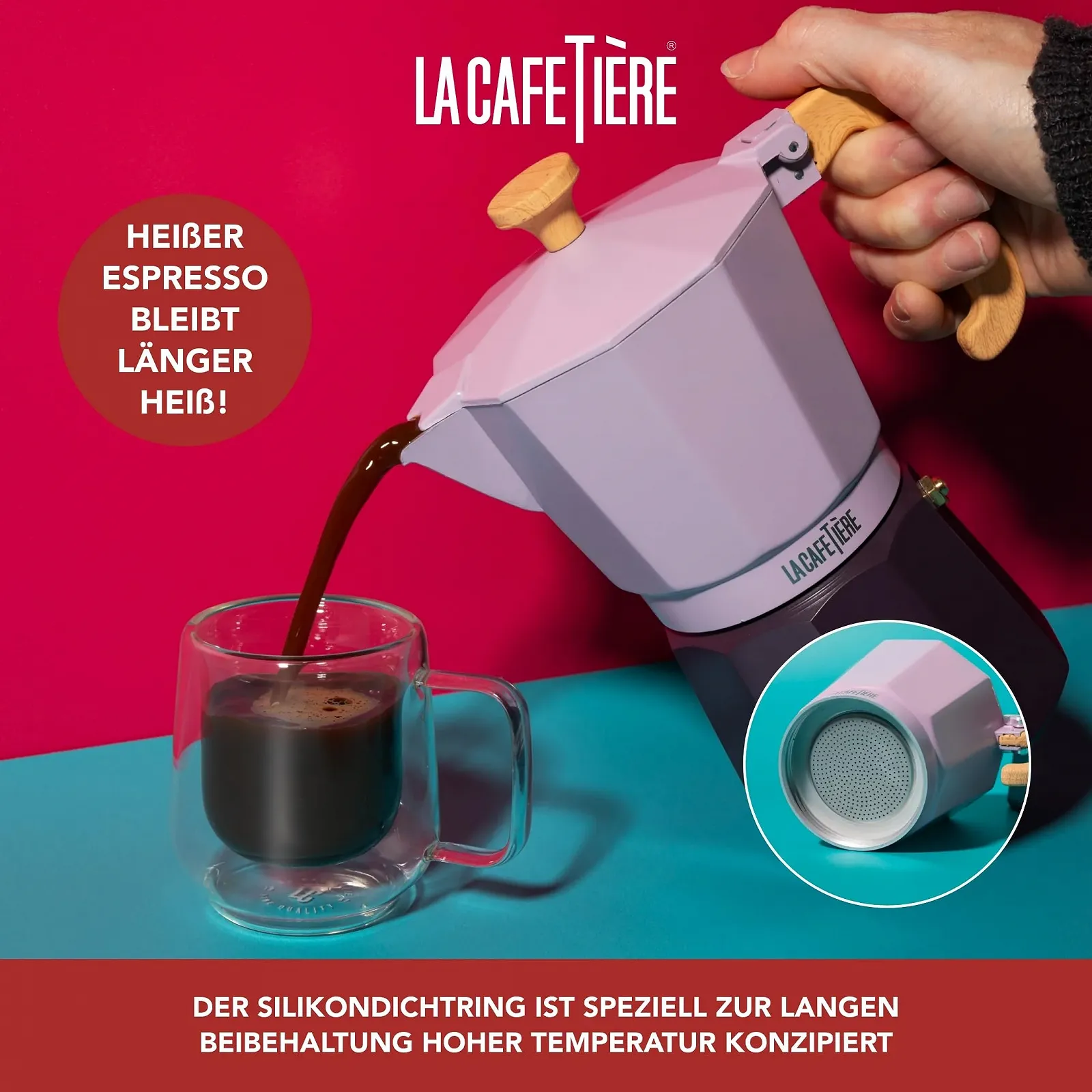 Кавник La Cafetière orient Espresso 6 Чашок Фіолетовий Двоколірний Алюміній, фото №6