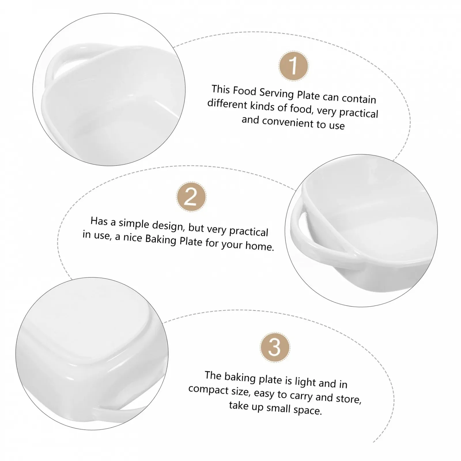 Форма для випікання Ciieeo Керамічна з подвійними ручками термостійка для мікрохвильової печі та духовки, фото №9