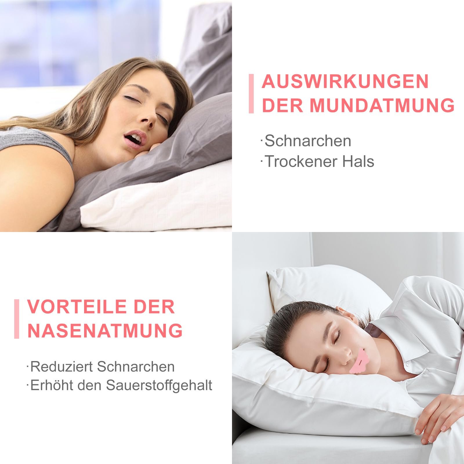 Стрічка для рота для сну Anti Snoring, 30 шт, рожева, фото №5