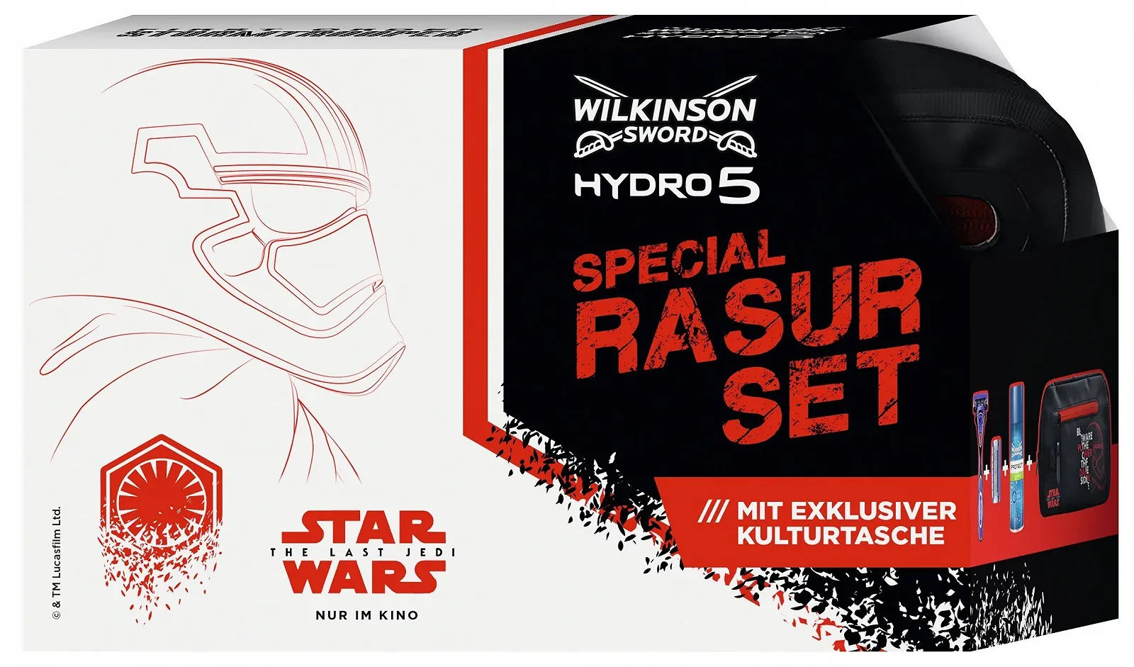 Набор для бритья Wilkinson Sword Hydro 5 Star Wars бритва + 1 лезвие + гель для бритья 200 мл + косметичка, фото №1
