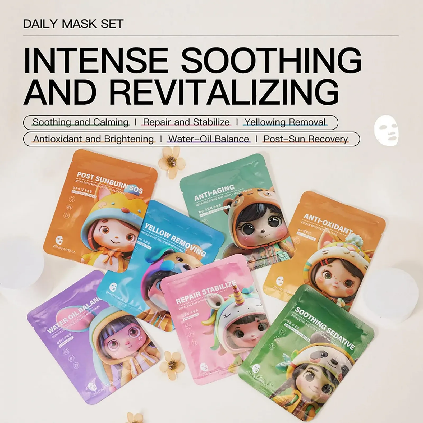 Тканевая маска ARCHIDATE 7 шт. Увлажняющая маска для лица, фото №8