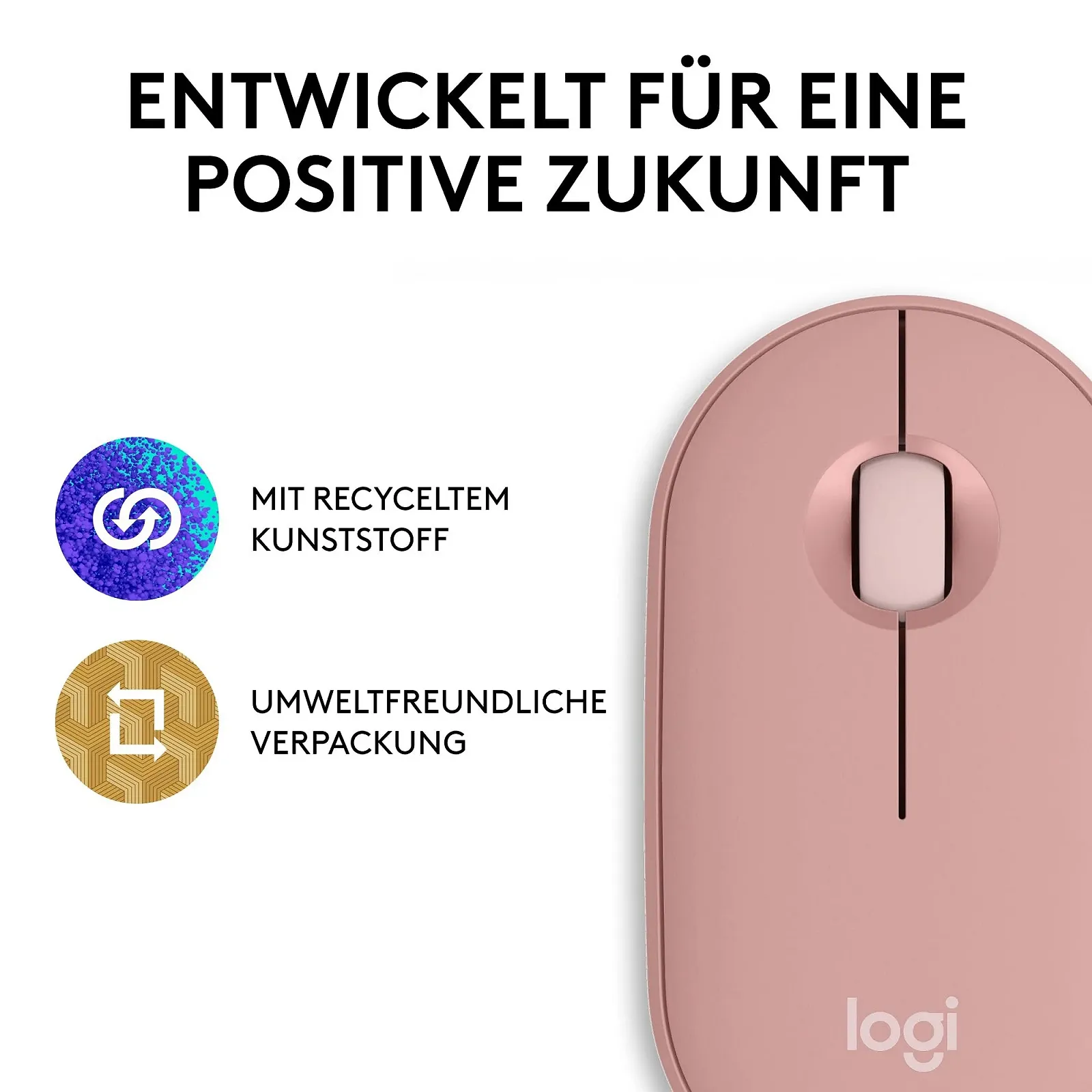 Миша Logitech Pebble Mouse 2 M350s Бездротова Bluetooth Тонка Рожева, фото №11