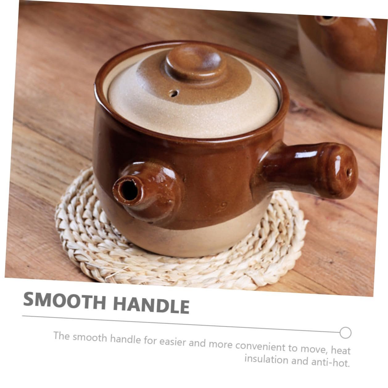 Горшок глиняный термостойкий с крышкой для китайской медицины и кулинарии маленький, фото №6