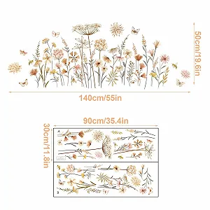 Наклейка на стіну Кульбаби Метелики Квіти Бохо synthetic.ua - Фото 1