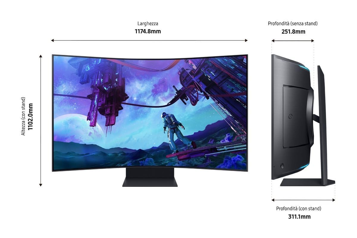 Монітор Samsung Odyssey S55CG970NU PC 139.7 см (55 дюймів) 3840 x 2160 пікселів 4K Ultra HD LED чорний, фото №6 Монітор Samsung Odyssey S55CG970NU PC 139.7 см (55 дюймів) 3840 x 2160 пікселів 4K Ultra HD LED чорний, фото №6