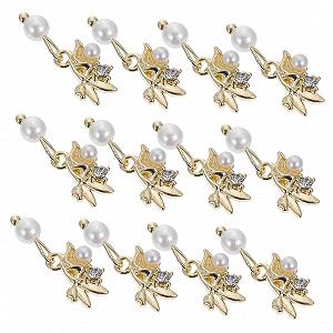 Украшения для ногтей FRCOLOR 12 шт., подвески с жемчугом, заклепки для ногтей для творческого маникюра и дизайна - Фото 1