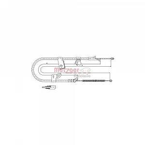 Трос стояночного тормоза METZGER 17.1079 для SUZUKI задний правый - Фото 1