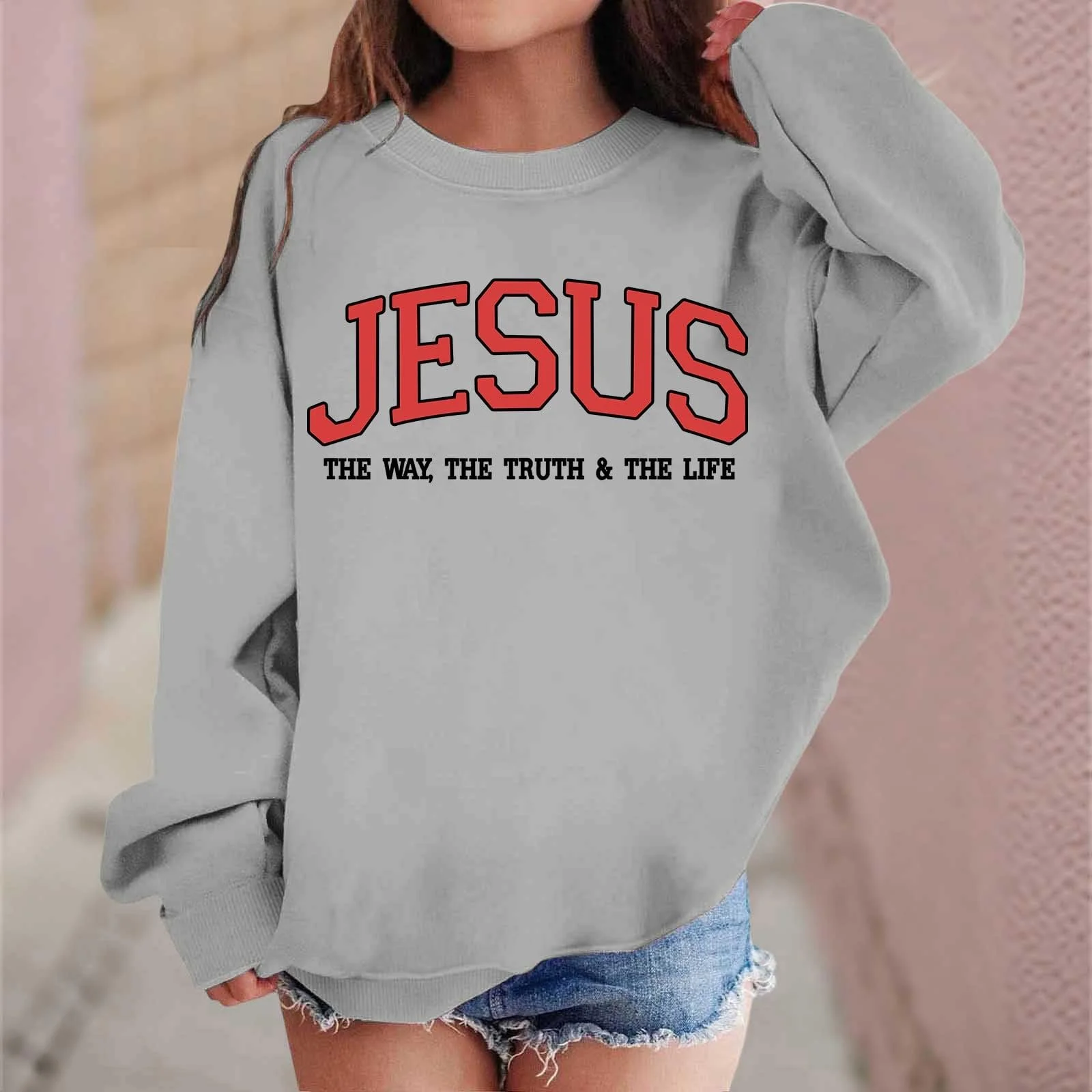 Рождественский свитер для девочки - Стильная футболка с круглым вырезом с принтом для женщин и мужчин, удобная повседневная одежда, идеально подходит к джинсам и кроссовкам, зимняя мода, мягкая ткань, фото №3