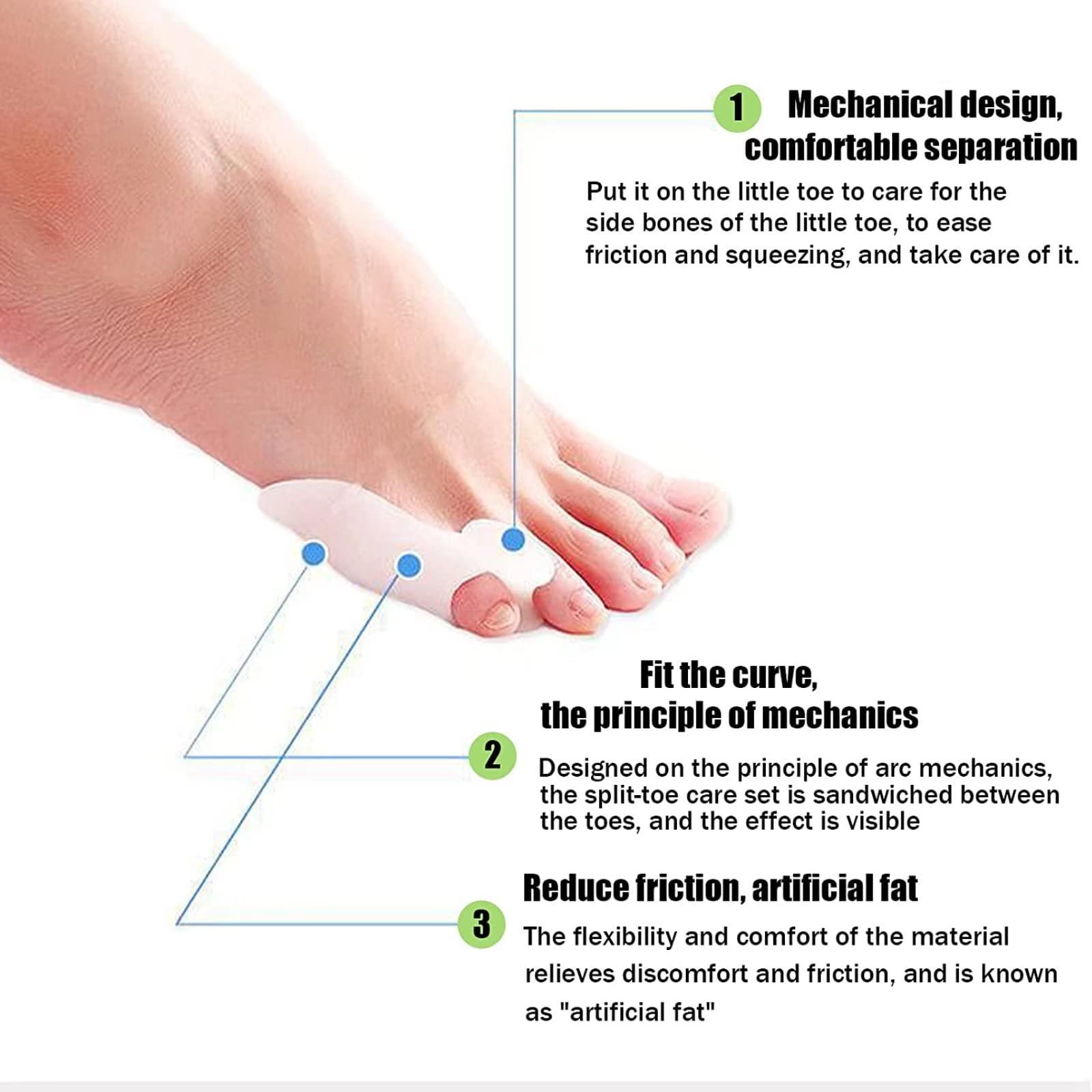 RUNRAYAY 10 шт. Защита для мизинца с разделителем, гелевая накладка для защиты от буньона, корректор буньона для мизинца для ношения с обувью, фото №5 RUNRAYAY 10 шт. Защита для мизинца с разделителем, гелевая накладка для защиты от буньона, корректор буньона для мизинца для ношения с обувью, фото №5