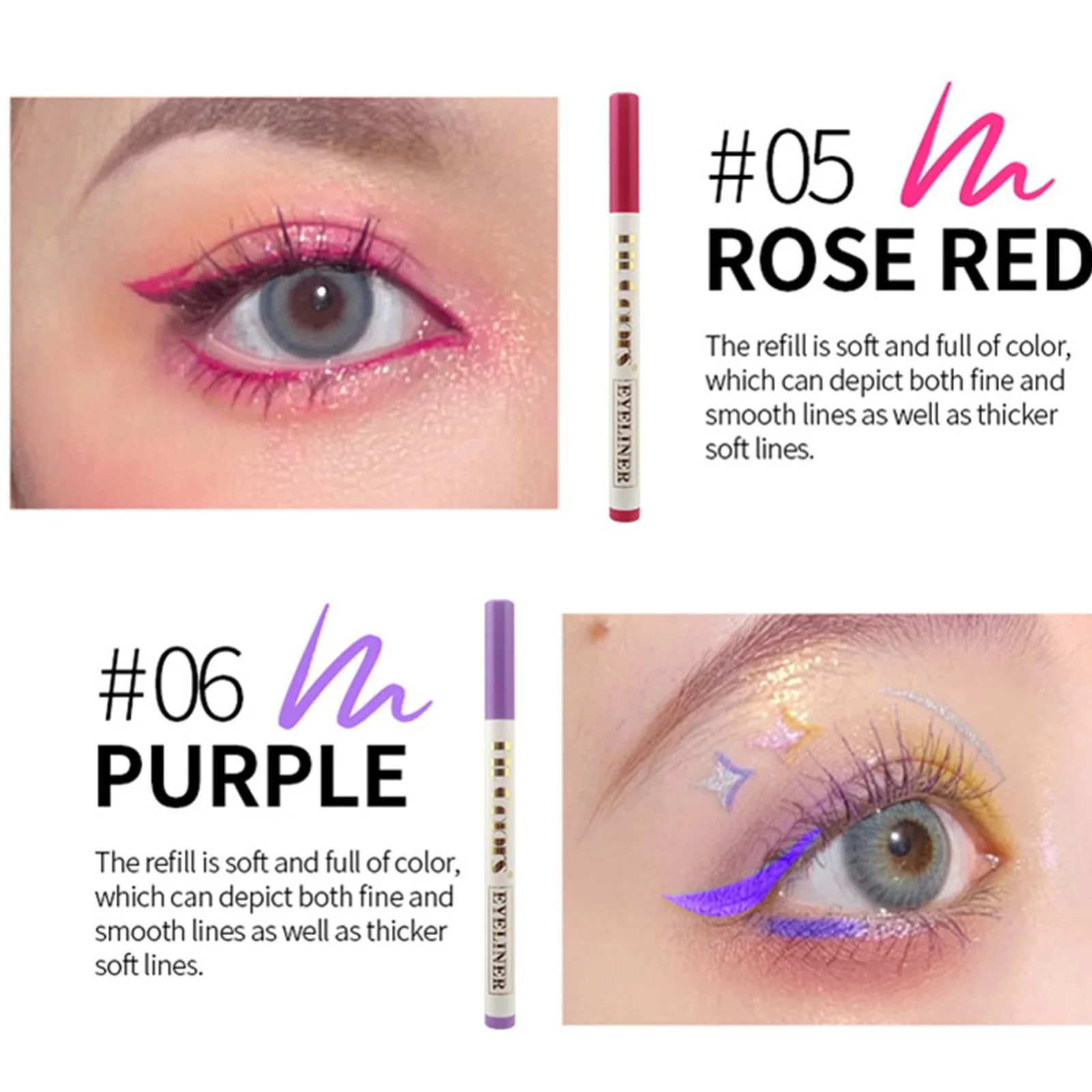 Набір матових підводок для очей 8 кольорів, блискучий, фото №5 Набір матових підводок для очей 8 кольорів, блискучий, фото №5