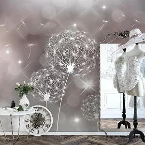 Фотошпалери 9174012a Кульбаба Абстракція 396 x 280 см Флізелінові Сірий, Бежевий synthetic.ua - Фото 1