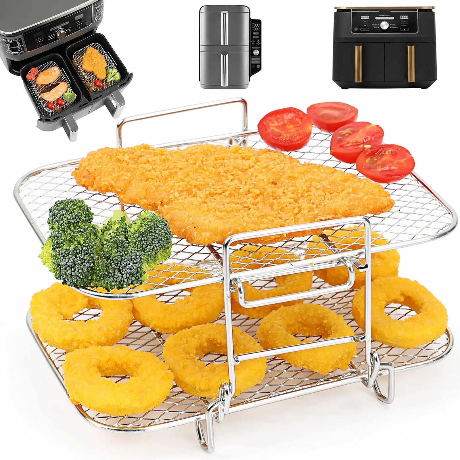 Аксессуары для аэрофритюрницы BYKITCHEN Ninja Foodi Max Dual Zone AF400EU 9.5л 304 нержавеющая сталь, фото №1