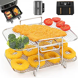 Аксессуары для аэрофритюрницы BYKITCHEN Ninja Foodi Max Dual Zone AF400EU 9.5л 304 нержавеющая сталь - Фото 1