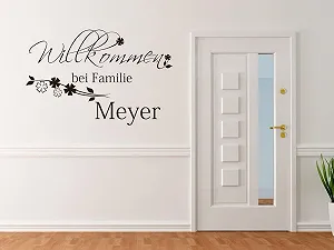 Настінна наклейка GRAZDesign Welcome to Family Name 46 x 30 см Королівський синій synthetic.ua - Фото 1