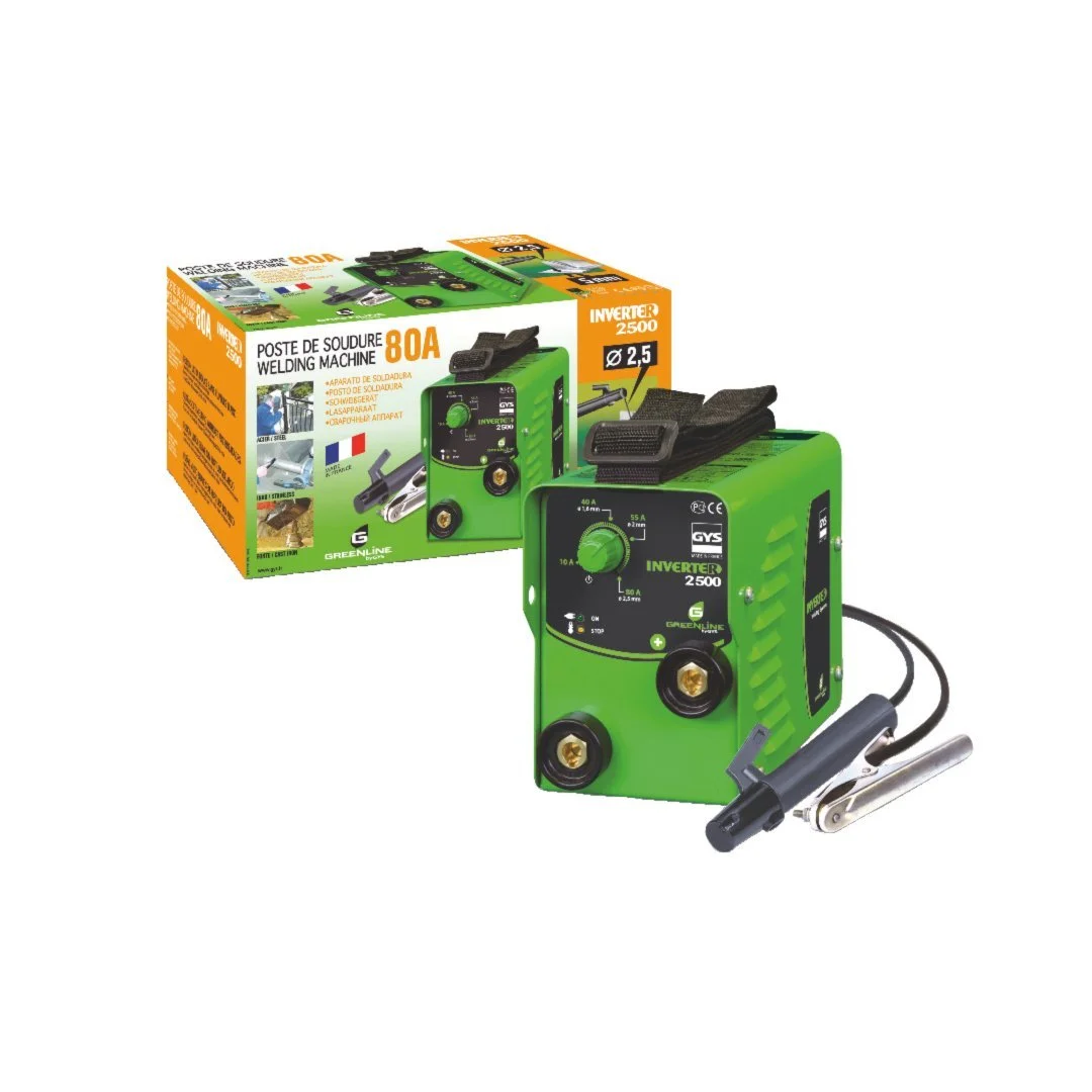 Зварювальний інвертор GYS INVERTER 2500 / 80А DC / Електрод 2.5мм / HOT START / Зелений, фото №1