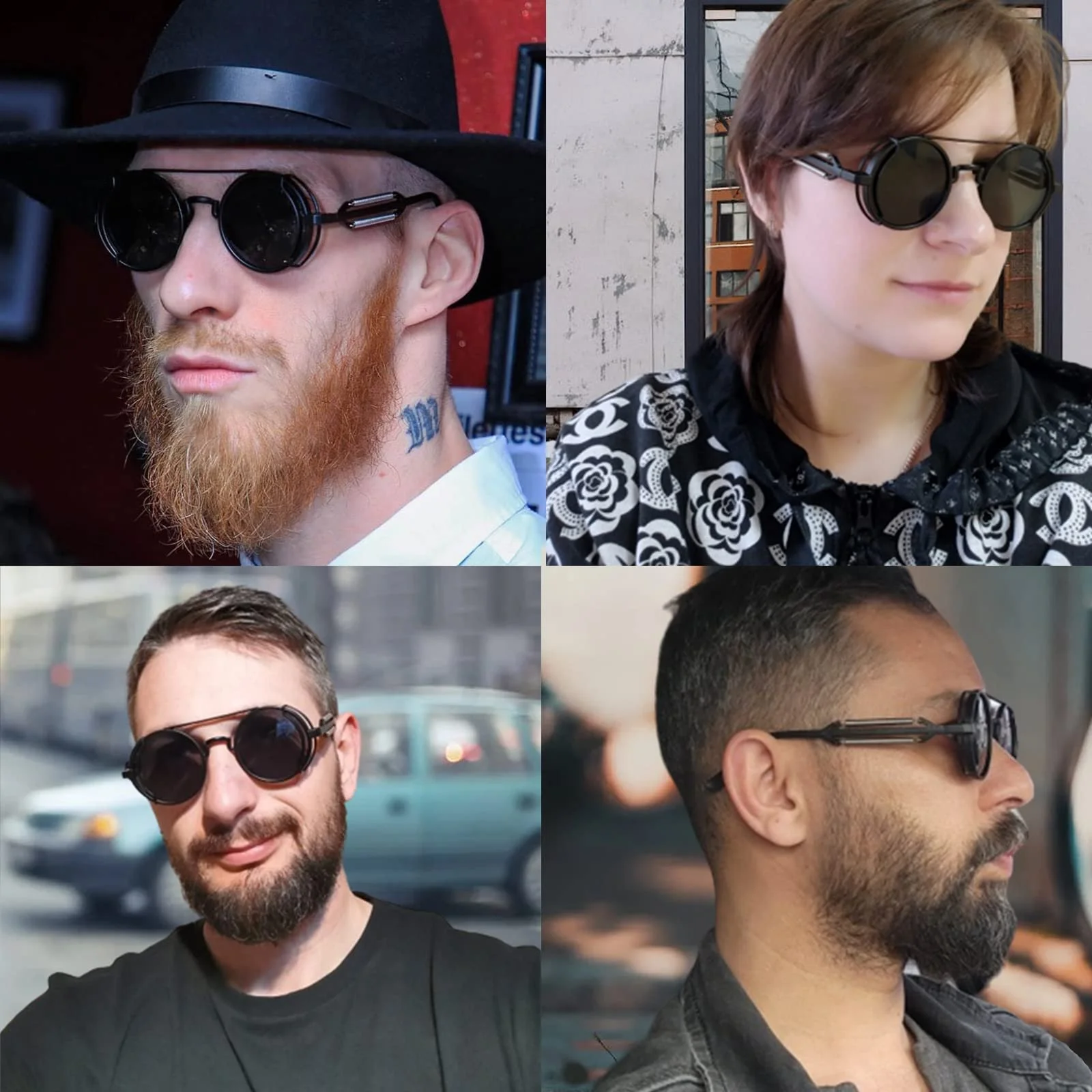 Сонцезахисні окуляри YAMEIZE Вінтажні круглі стімпанк із захистом UV400, металева оправа, фото №2 Сонцезахисні окуляри YAMEIZE Вінтажні круглі стімпанк із захистом UV400, металева оправа, фото №2