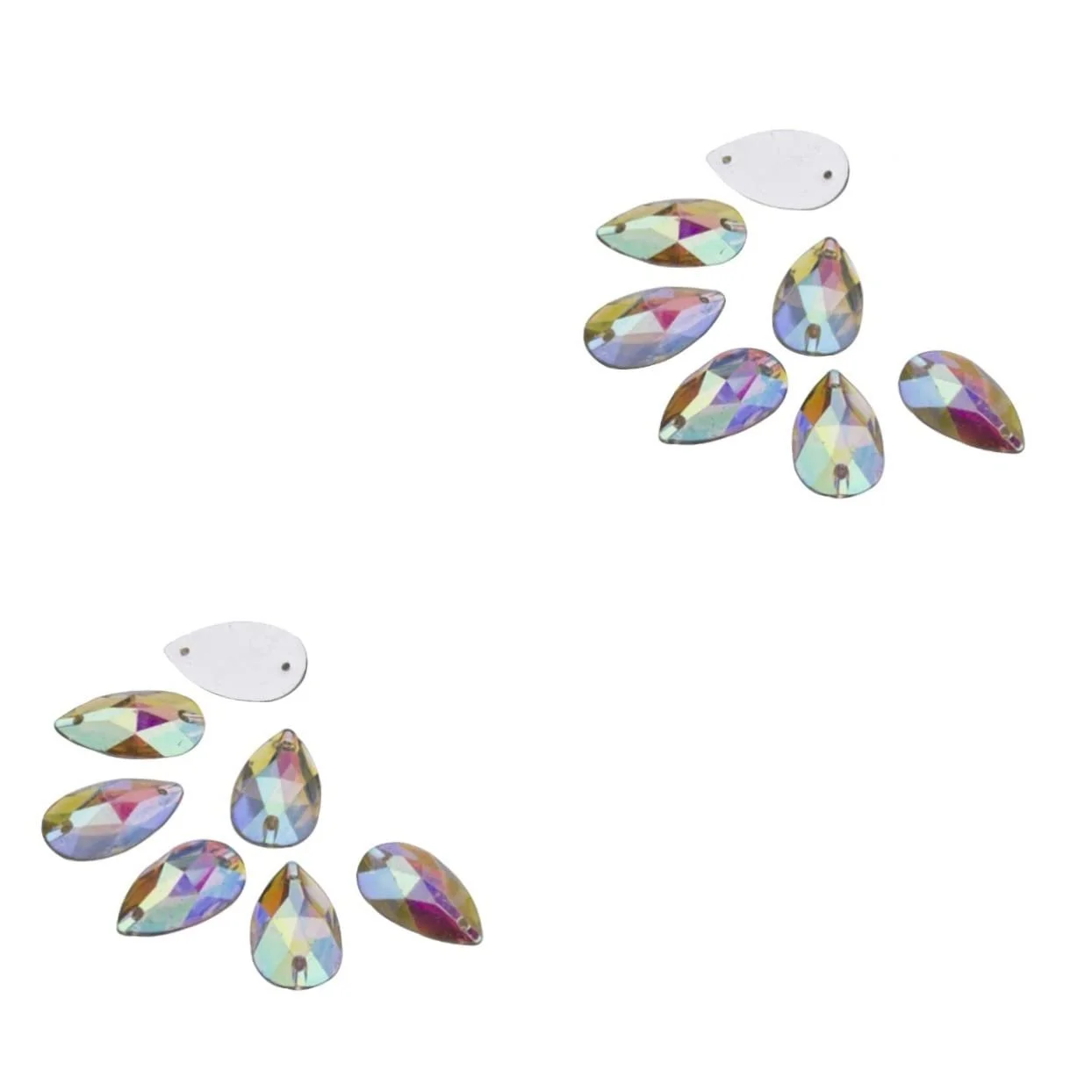 Стрази Housoutil Форма водоспаду, плоска задня частина, з епоксидної смоли, AB-кольору, для пришивання або приклеювання, для дизайну костюмів, рукоділля та декору, фото №9