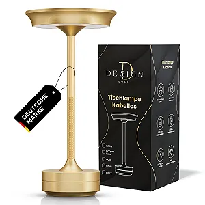 Настольная лампа LED Wireless Battery Dimmable USB-C 3 Light Colours IP54 Indoor and Outdoor Золотистая - Фото 1