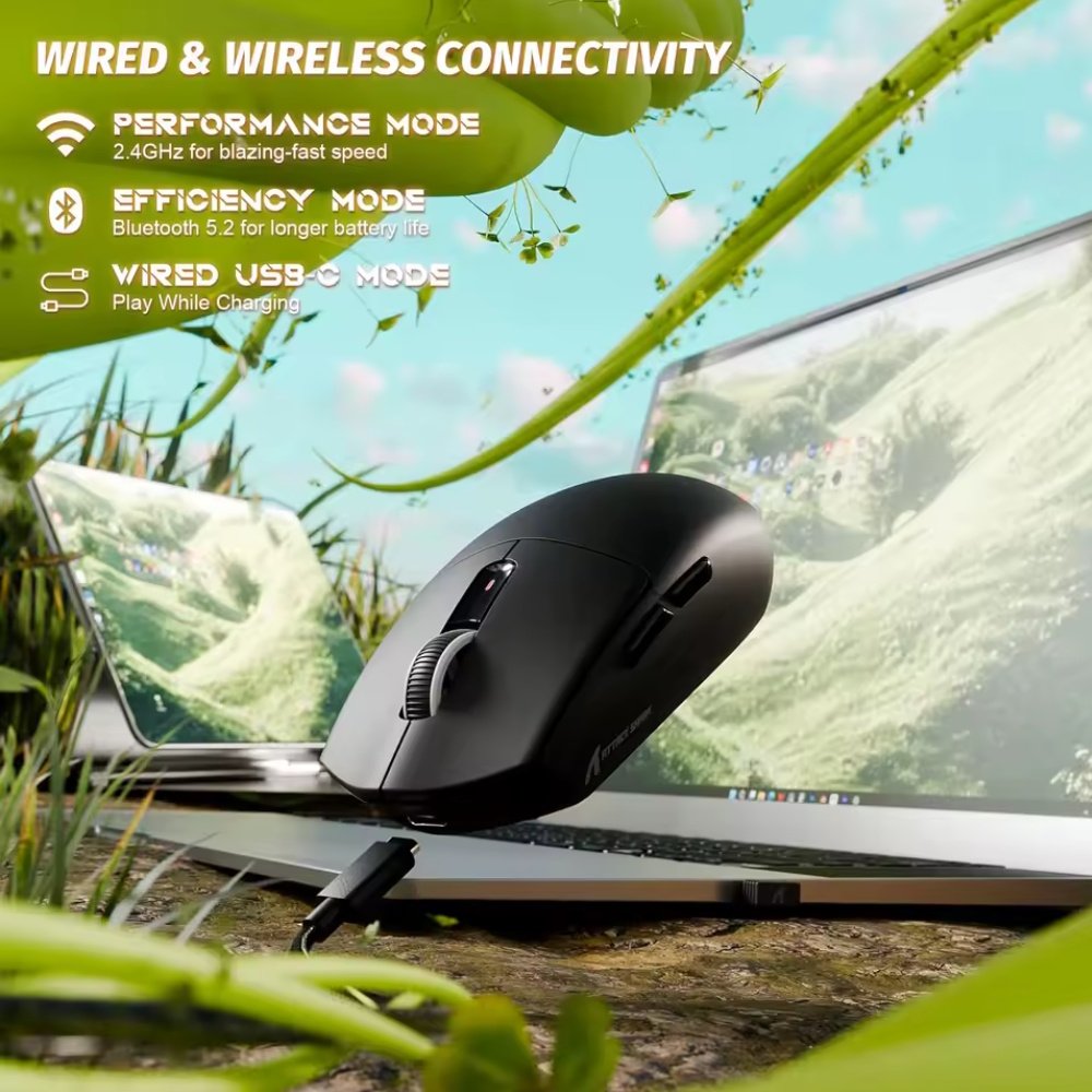 Мышь Attack Shark G3Pro White 25000DPI PAM3311 Wireless Bluetooth с зарядной базой, фото №6