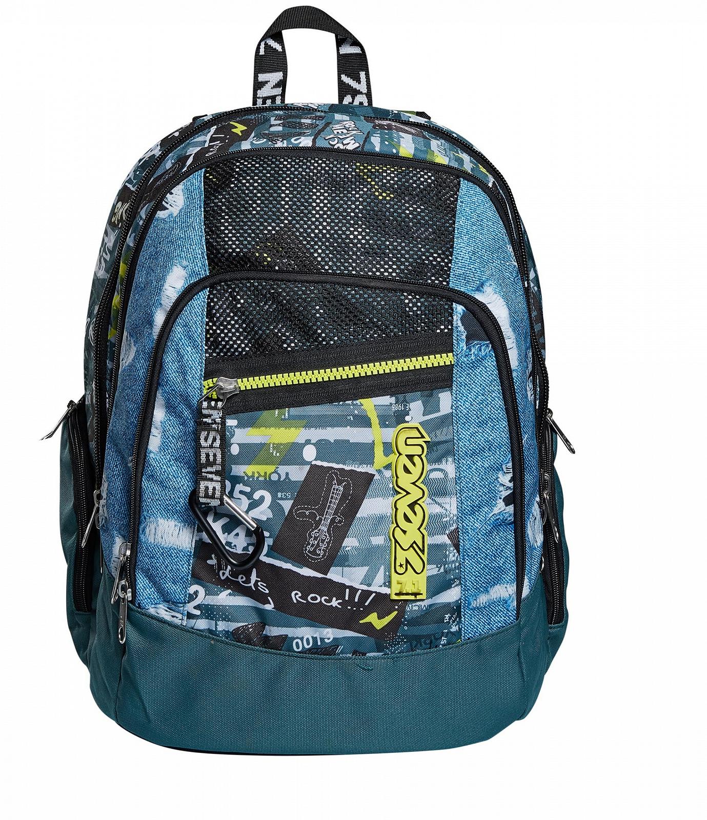 Рюкзак Seven Advanced Space Check Unisex, джинсовий синій, фото №1
