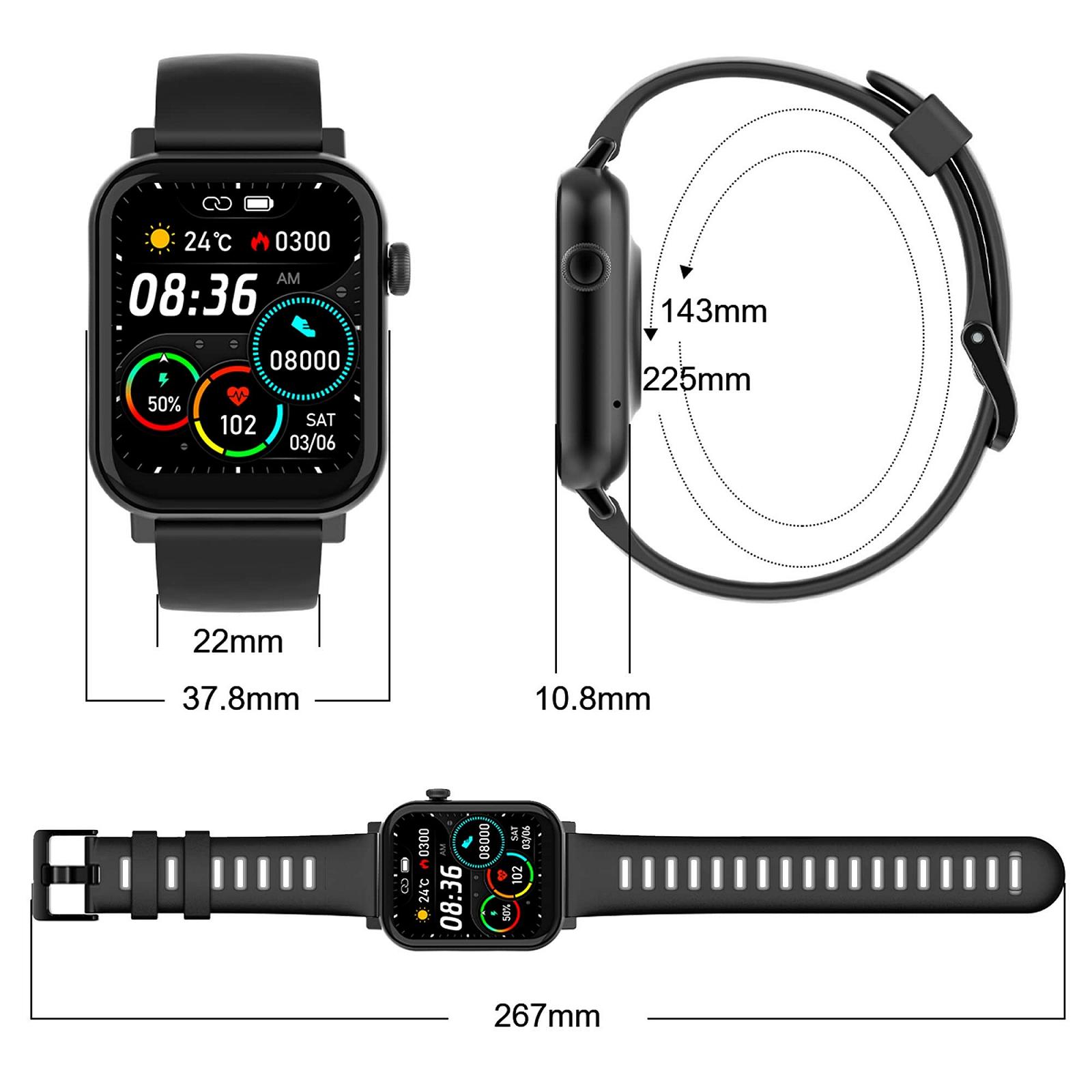 Smartwatch Atlantis SMARTIX З функцією Bluetooth-дзвінка, монітором серцевого ритму, монітором насичення (SPO2), монітором артеріального тиску, чорні, Normal, фото №7
