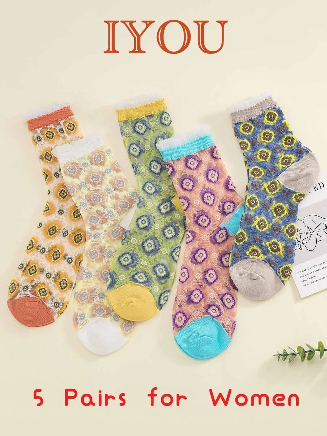 Шкарпетки Прозорі IYOU 5 пар, фото №6 Шкарпетки Прозорі IYOU 5 пар, фото №6
