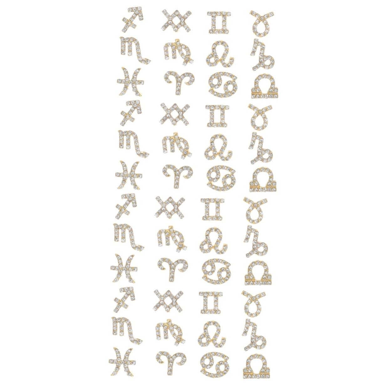 Украшения для ногтей Mikinona Знаки зодиака, 48 шт, Золотистый, фото №1
