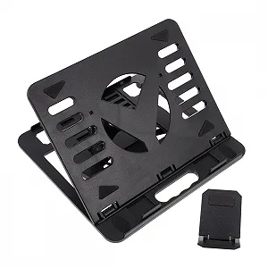 Складная подставка для ноутбука с вращающимся дизайном Нескользящая приподнятая настольная подставка для эргономичной работы Встроенный держатель для мобильного телефона для дома, офиса и путешествий - Фото 1