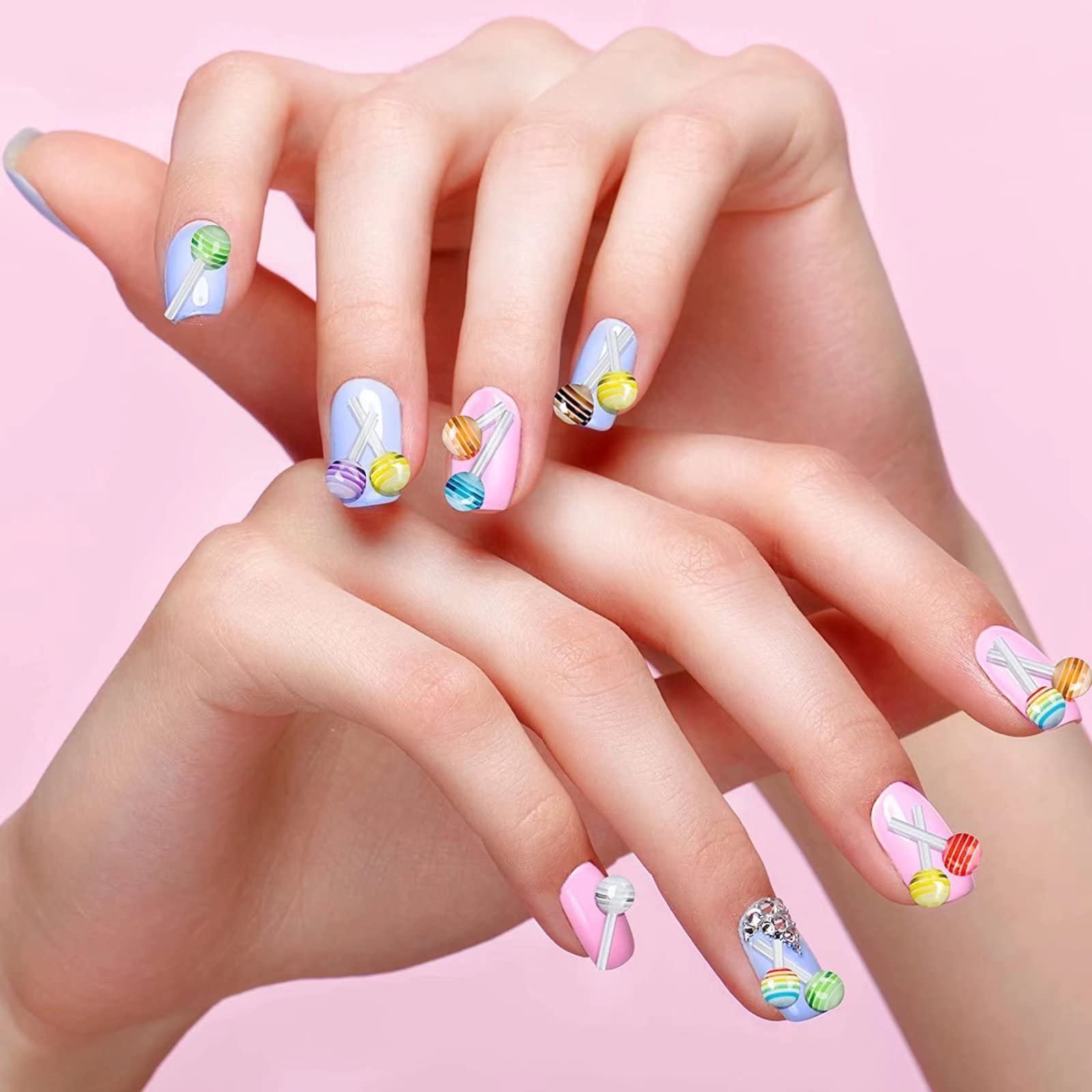 Украшения для ногтей Леденец RUNRAYAY 3D, 200 шт, Разноцветные Миниатюрные смоляные конфеты, DIY, Аксессуары для маникюра, Мультяшные украшения ко Дню святого Валентина, фото №5