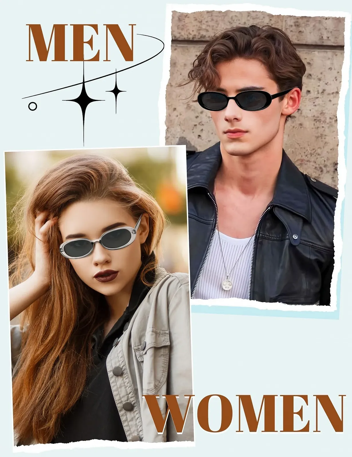 Солнцезащитные очки овальные винтажные Becellen Набор 4 шт., фото №2