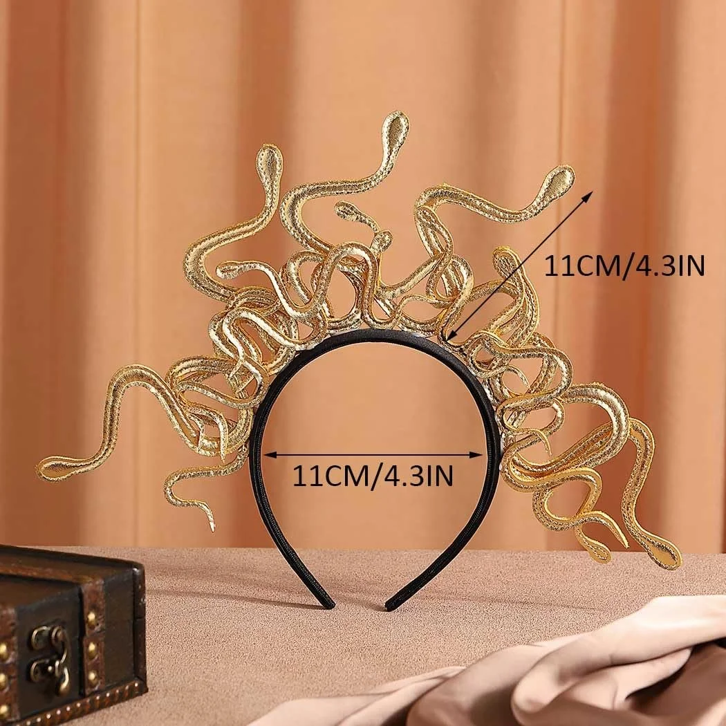 Обруч на голову Змія Медуза Reaky Золотистий, фото №6