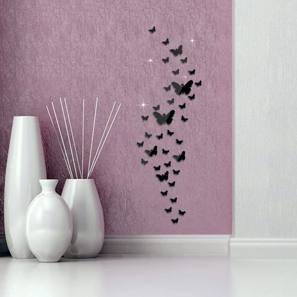 Наклейки на стіну Метелики Набір 36 шт Чорний, фото №6