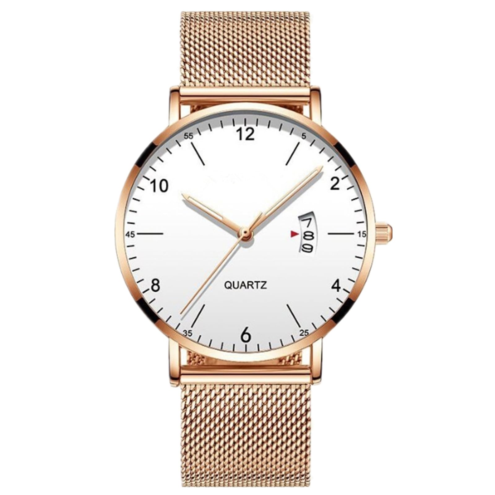 Часы JOATVEE Classic Мужские Тонкие Водонепроницаемые Стальные Сетчатые Модные Минималистичные Аналоговые Кварцевые с Датой, фото №1