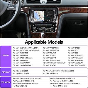 Штатна автомагнітола Podofo для VW Golf 5 6 Polo Passat / 7" / Сенсорна / 1/32Гб / Android 13 / Apple CarPlay / Android Auto / Bluetooth / WI-FI / GPS / FM / USB synthetic.ua - Фото 1