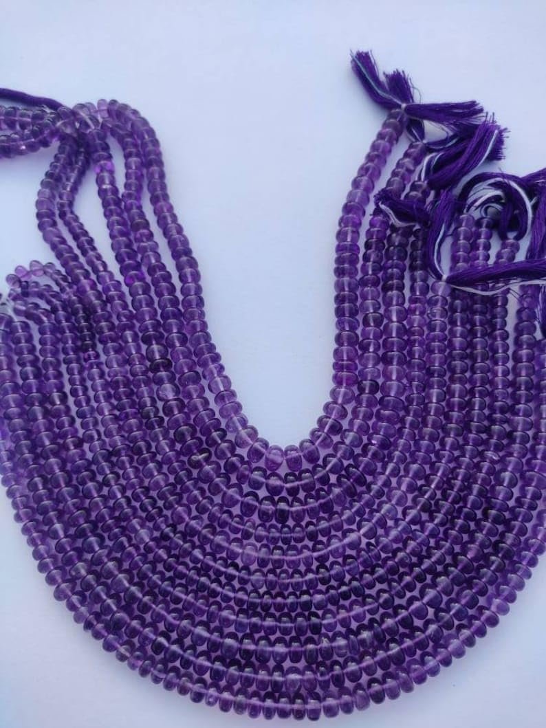 Бусины Круглые Африканский Аметист 4-4.5 мм, нить длиной 25.4 см, камень для ожерелья и браслета, фото №3