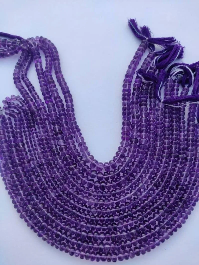 Намистини Круглі Африканський Аметист 4-4.5 мм, нитка довжиною 25.4 см, камінь для намиста та браслета, фото №3