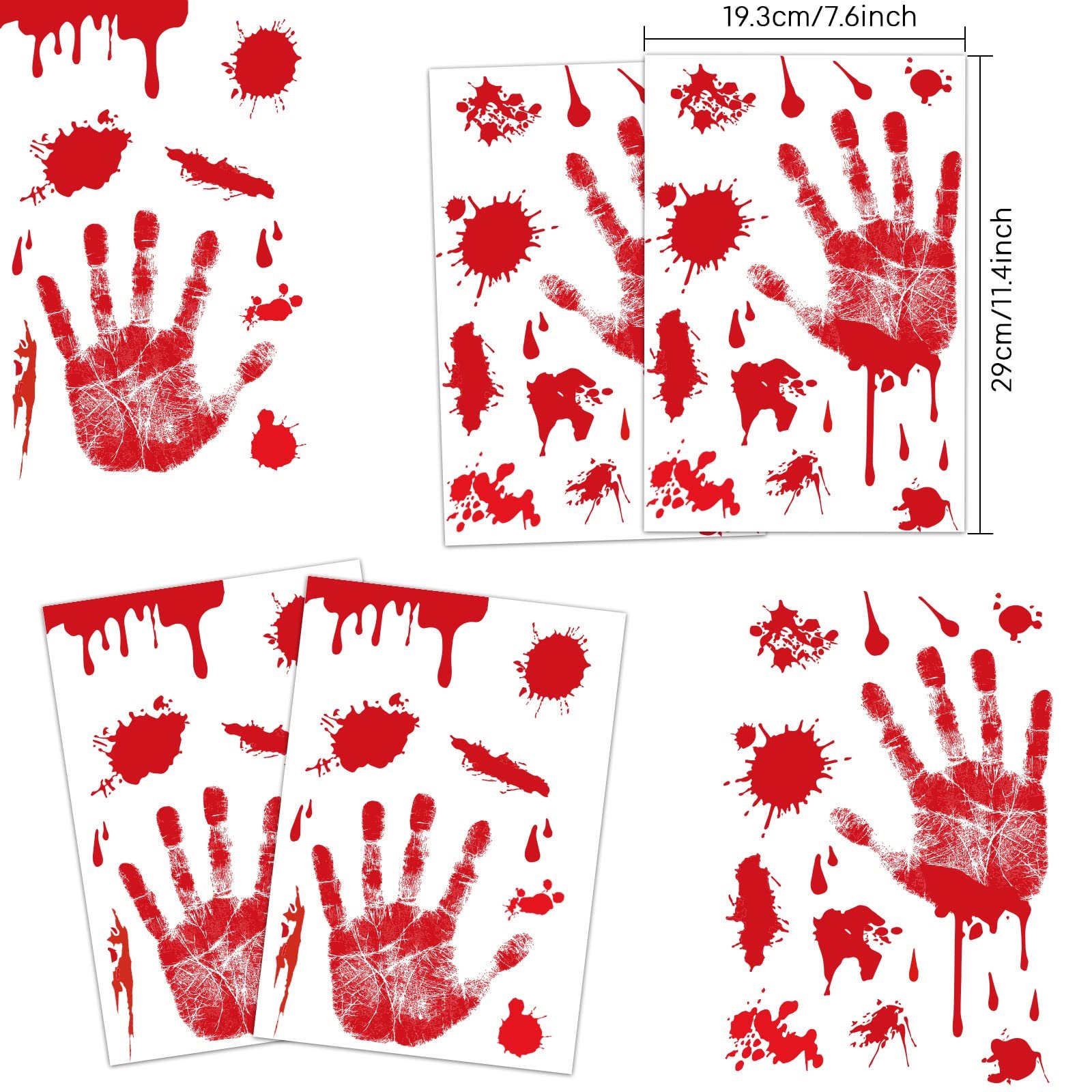 Наклейки KUUQA Bloody Handprint Хелловін ПВХ 4 шт., фото №2 Наклейки KUUQA Bloody Handprint Хелловін ПВХ 4 шт., фото №2