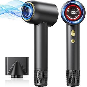 Фен GLAM Ion 1600 Вт, тихий фен для быстрой сушки волос с концентратором, бесщеточный двигатель 110 000 об/мин, 4 режима нагрева и 2 скорости с 200 миллионами ионов - Фото 1