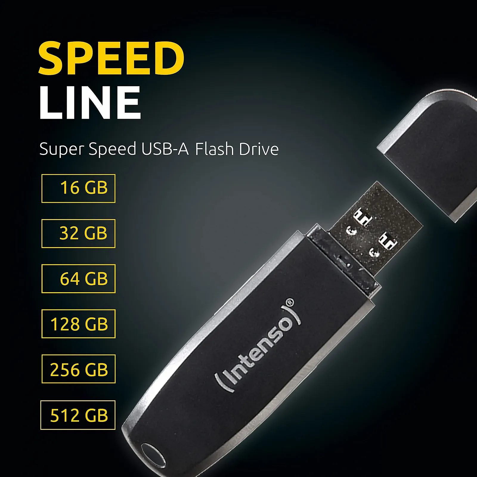 USB Flash Drive Intenso Speed Line 2 x 128 GB USB 3.2 Gen 1x1 Black, фото №2 USB Flash Drive Intenso Speed Line 2 x 128 GB USB 3.2 Gen 1x1 Black, фото №2