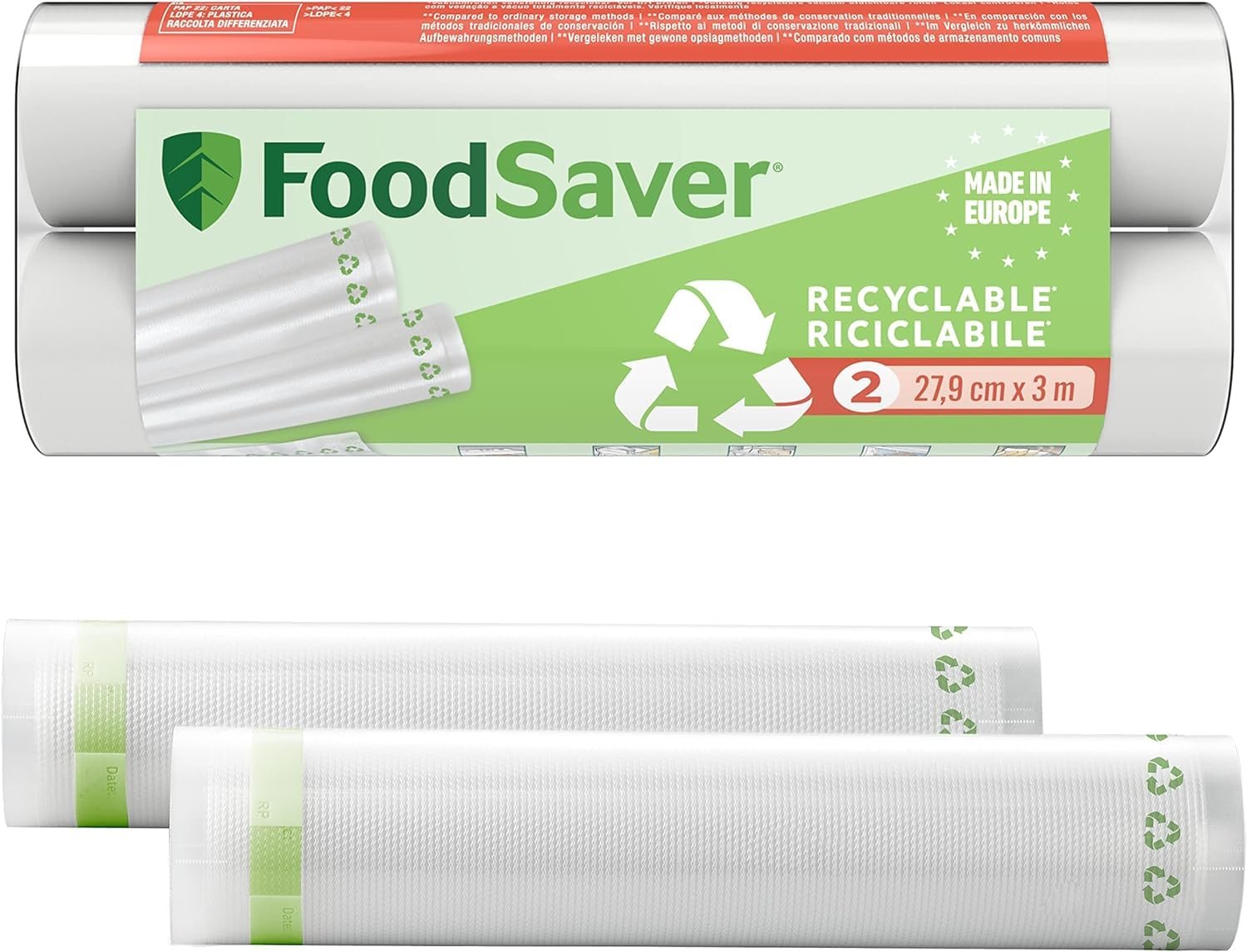 Вакуумний пакувальник FoodSaver з ріжучим пристроєм і місцем для зберігання рулонів, з ручним вакуумним пакувальником і функцією маринування, в комплекті вакуумні пакети + пластикові рулони, що переробляються, фото №3