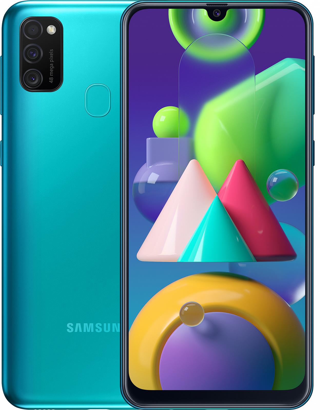 Смартфон 6.4" Samsung Galaxy M21 4/64Gb 4G 2-SIM NFC 48/20Мп 8 ядер Android 12 Green, фото №1