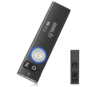 Ліхтар EDC BORUIT U8 LED Flat, 650 люмен, USB-C акумуляторний, з білим, жовтим та RGB світлом, IP67 водонепроникний, магнітна основа та кліпса - Фото 1