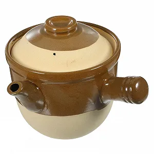 Глиняный горшок VANZACK 2 л керамический медицинский для приготовления и тушения с теплоизоляционной ручкой - Фото 1