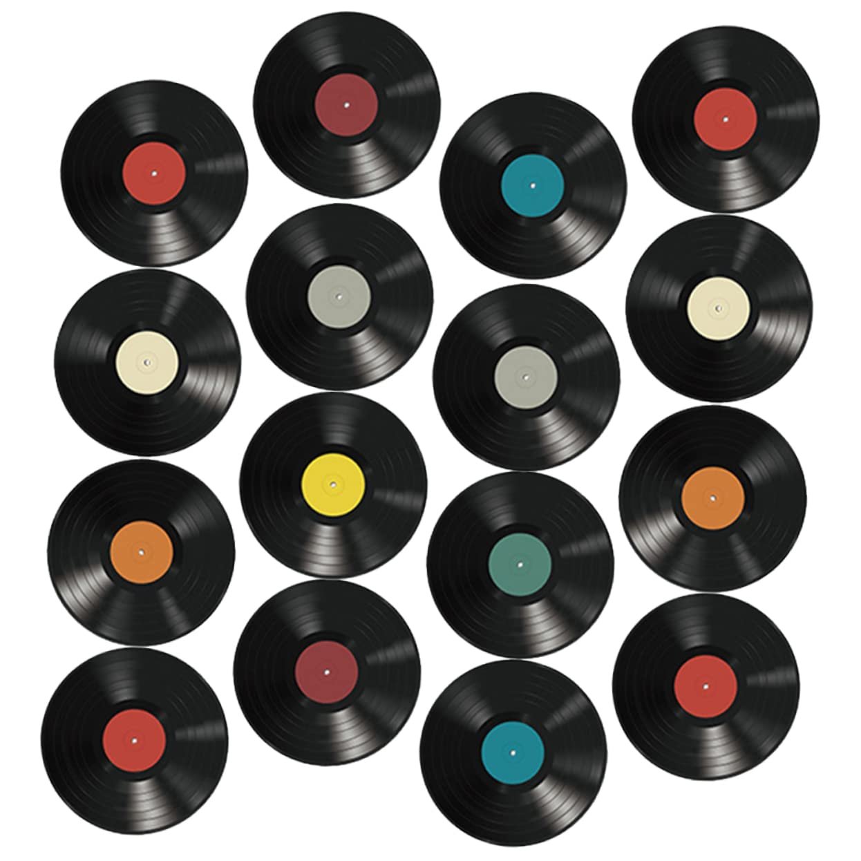 Декоративные наклейки на стену HOMSFOU Виниловые пластинки Ретро 16 штук, фото №1