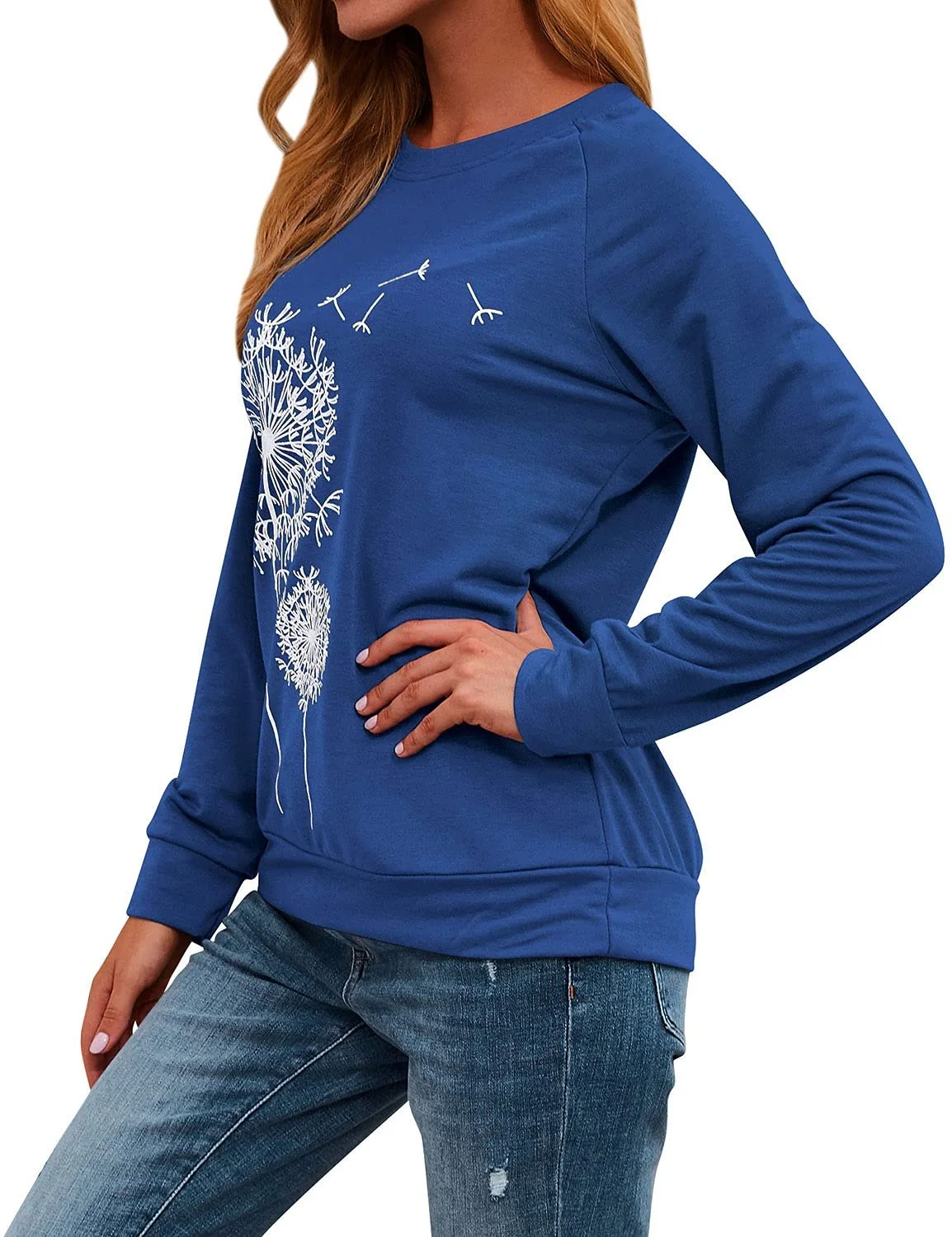 Женский свитшот Dresswel Одуванчик с длинными рукавами, принт одуванчика, осенне-зимняя блузка, топы, фото №3 Женский свитшот Dresswel Одуванчик с длинными рукавами, принт одуванчика, осенне-зимняя блузка, топы, фото №3