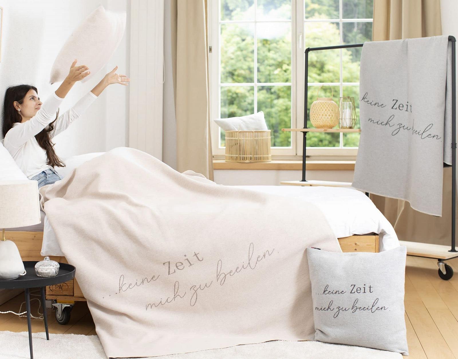 Покривало David Fussenegger Silvretta 'Keine Zeit.' 140 x 200 см Крейдяний, фото №3