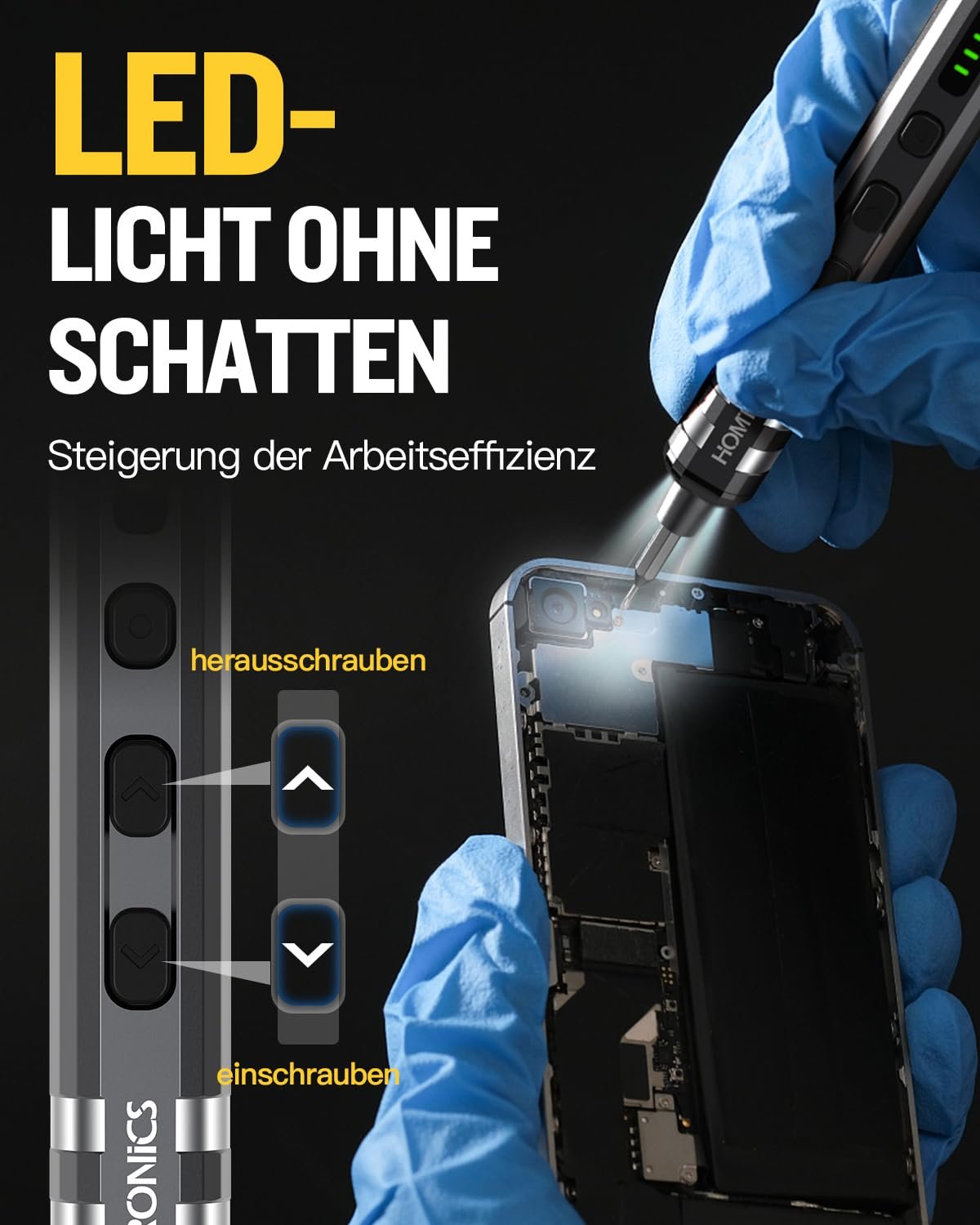 Електрична викрутка Homtronics 37 в 1 Mini 5 Gears Torque Magnetic Precision, фото №6