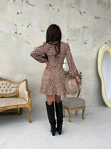 Женское красивое легкое платье на запах SK105 цвет бежевый размер S/M synthetic.ua - Фото 1