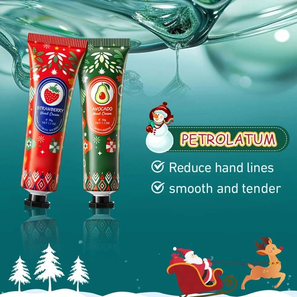 Набір різдвяних кремів для рук, 5 міні-кремів для рук, Різдвяні креми для рук, Крем ніжного догляду для сухих рук, фото №6