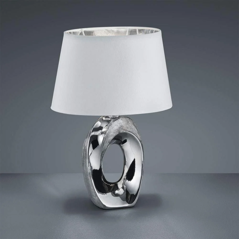 Настільна лампа Reality Leuchten Taba Ceramic Срібляста/Біла, фото №6